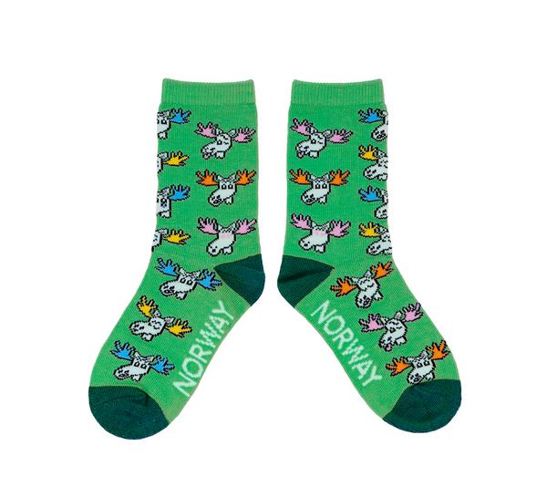 Main Image Kid's socks, Funny Moose, green