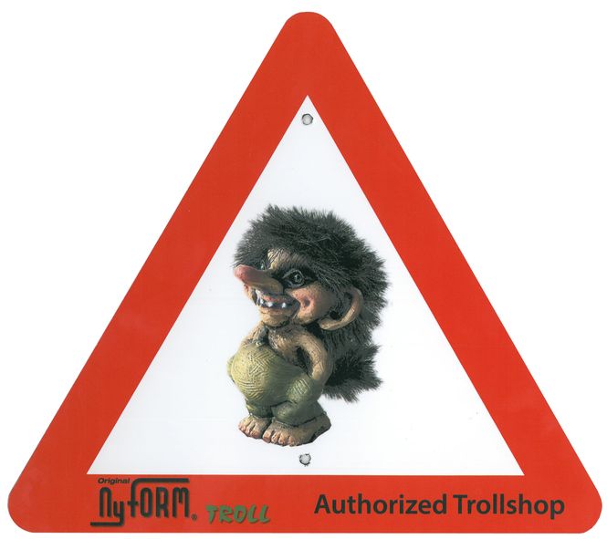 Main Image Sign NyForm troll, triangle, large, made of metal