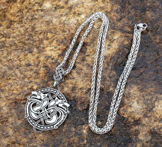 Main Image Viking necklace, Dragon heads