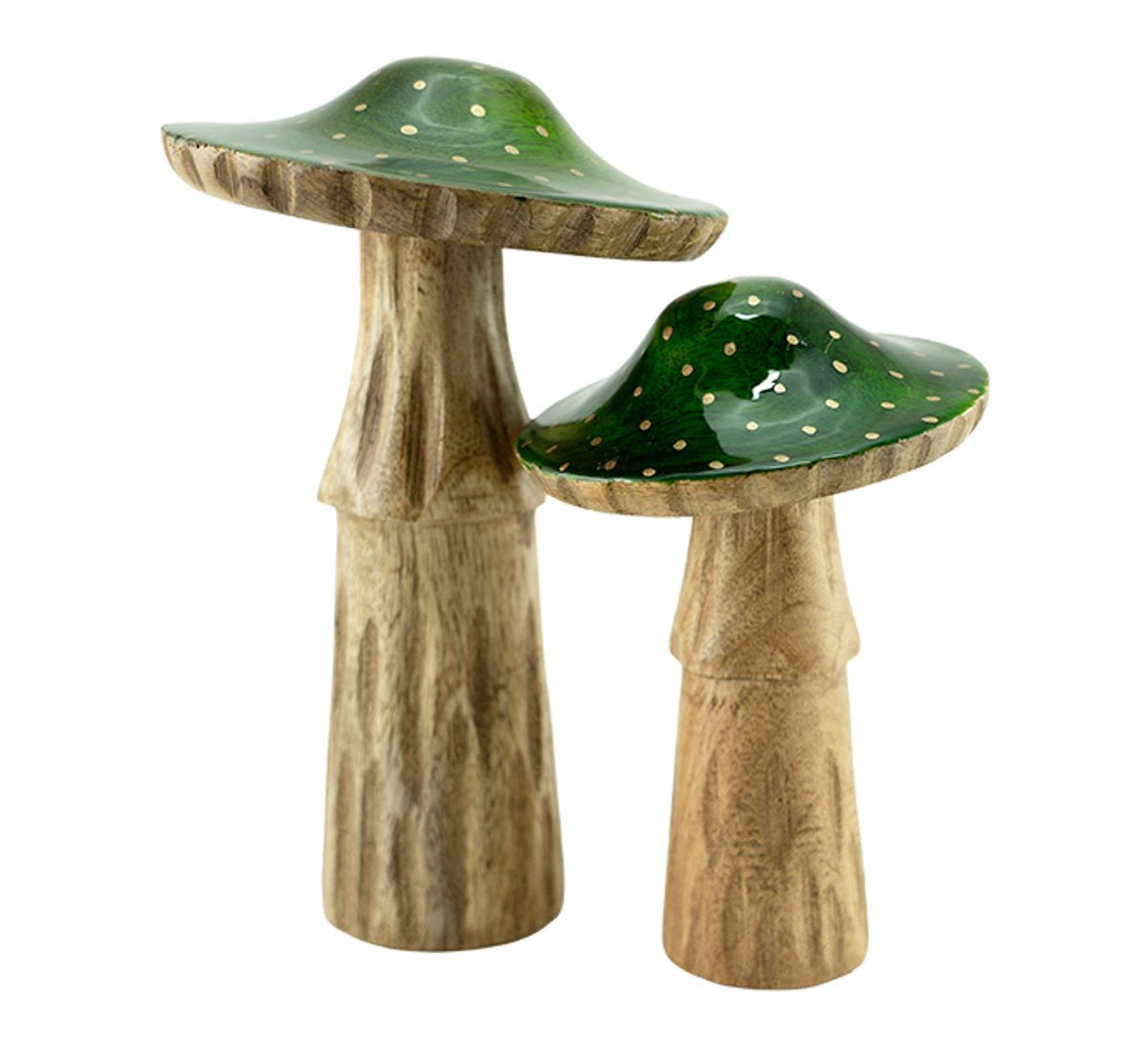 Antique mushroom green made of wood, F-design