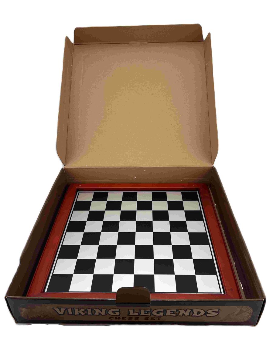 Chessboard with viking figurines