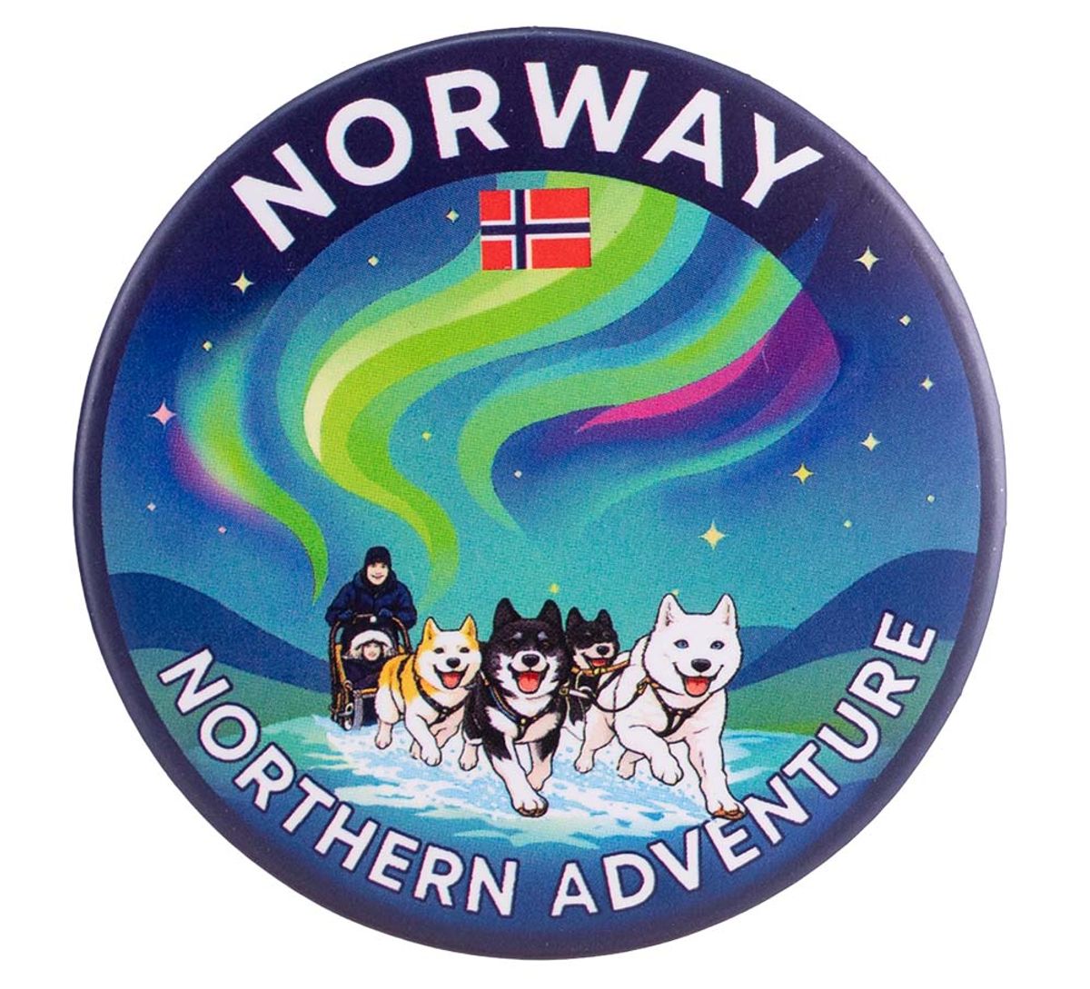 Button magnet, Dog sled, 58mm