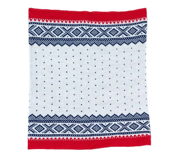 Hovedbilde Hals med Mariusmønster, blå/hvit/rød, 100% ...