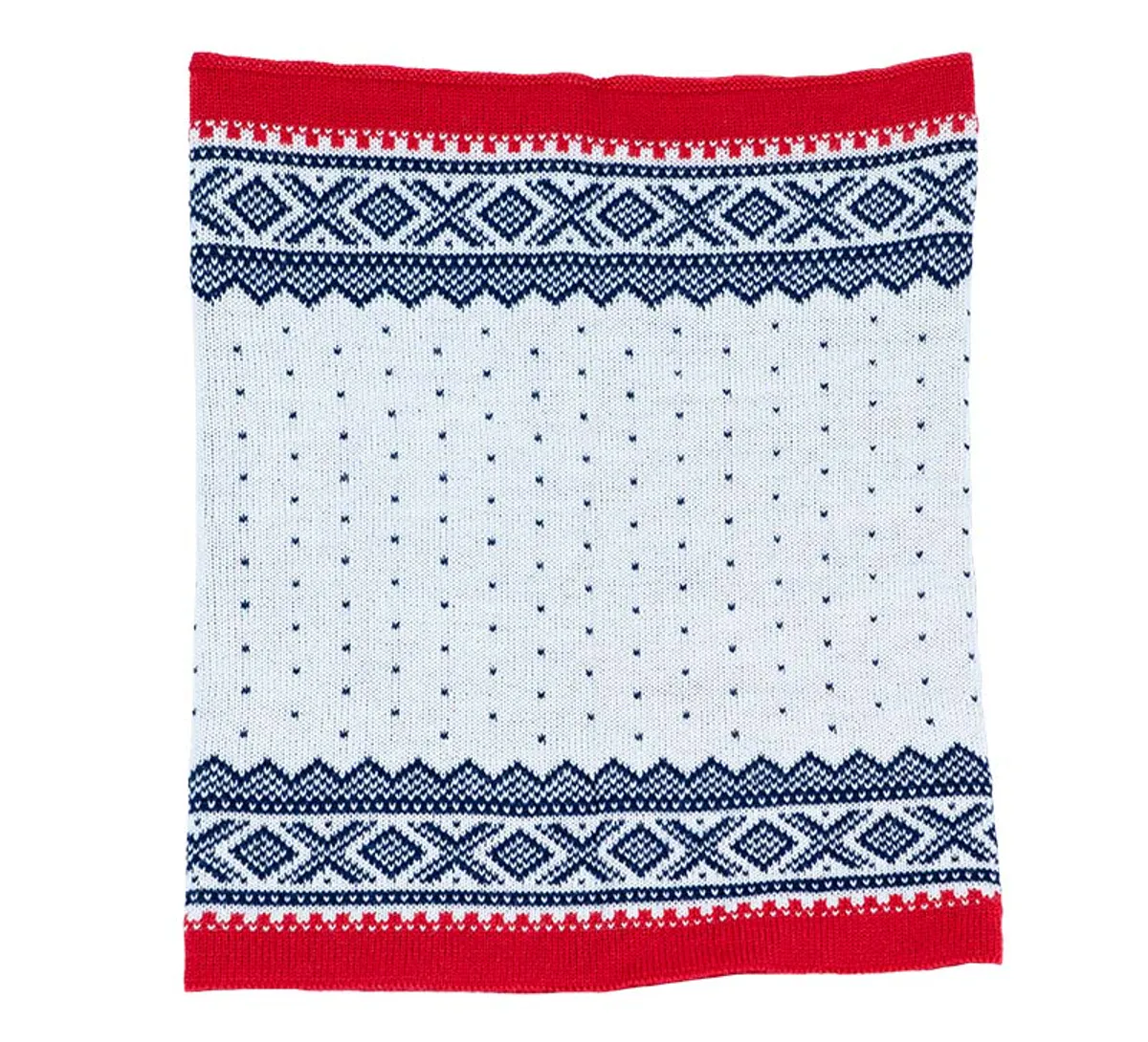 Neck gaiter, MARIUS® pattern, blue, merino wool