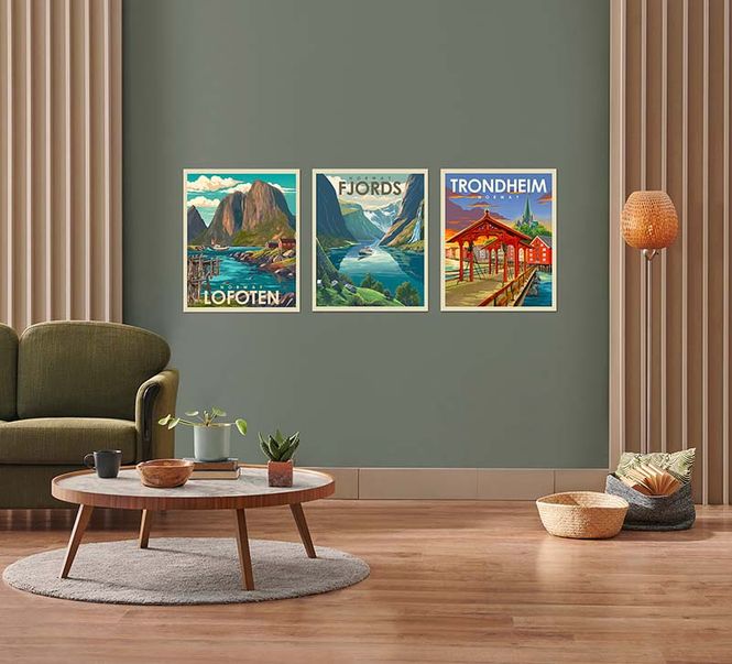 Hovedbilde Poster, Fjord, retro