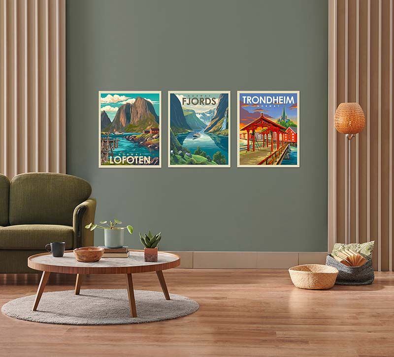 Poster, Fjord, retro