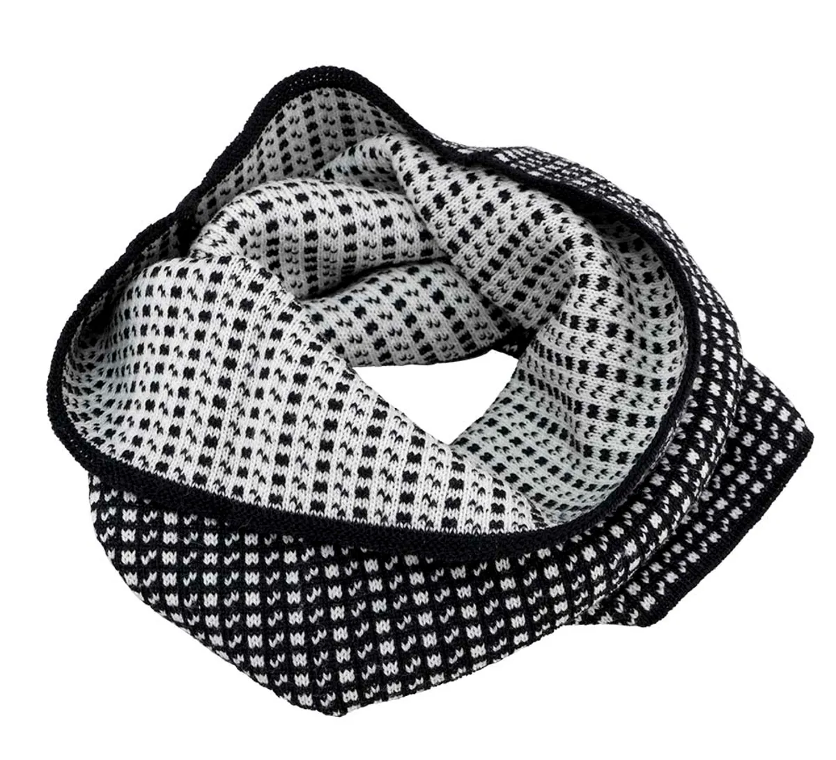 Woollen neck warmer, Islender, black/white