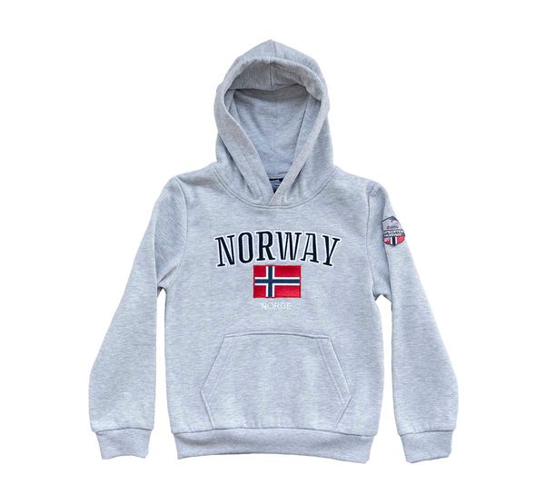 Hovedbilde Hettegenser til barn, Norway, lysegrå