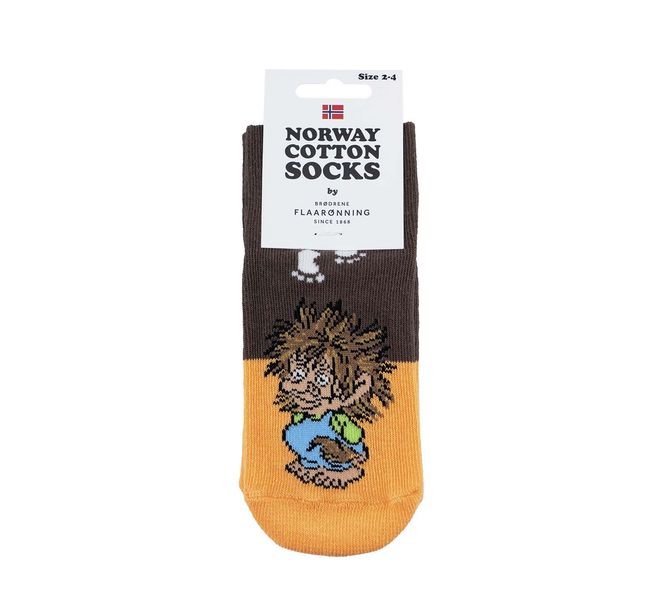 Main Image Children's socks with tracks, Troll, brown