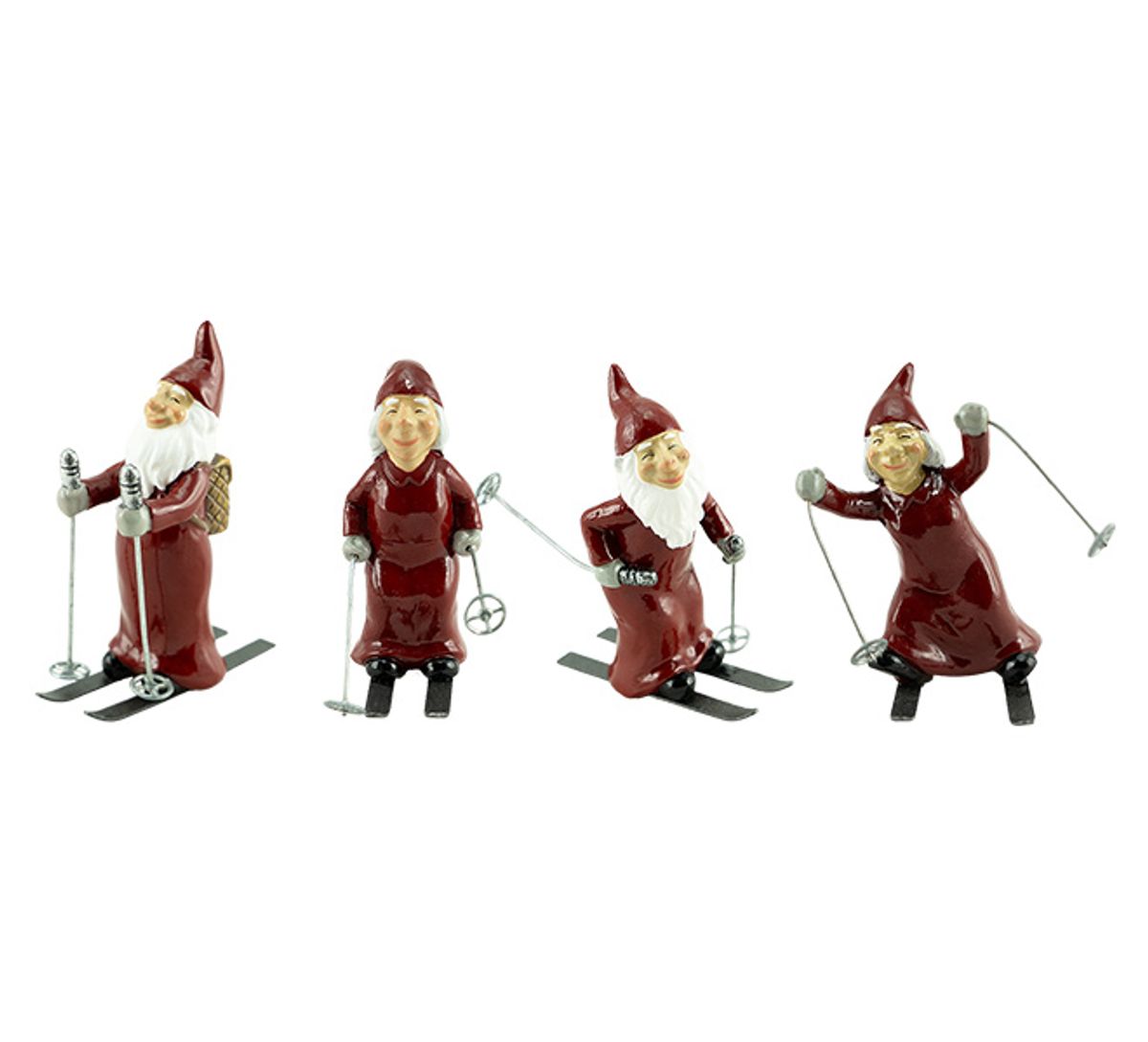 Santas on skis, 4 pcs asst., Harvesttime