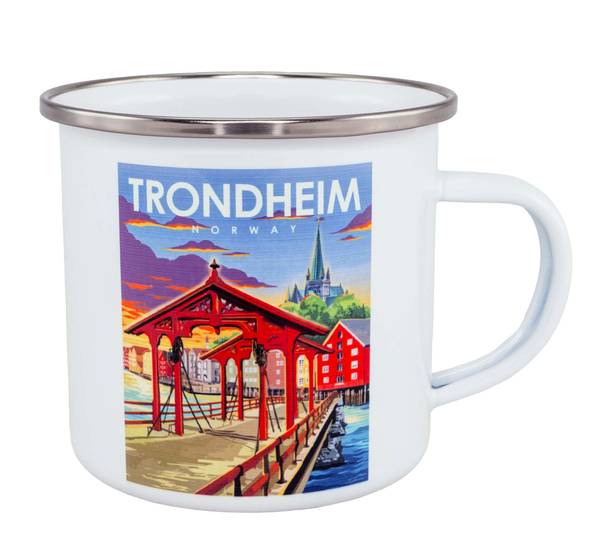 Main Image Enamel mug, Trondheim, retro