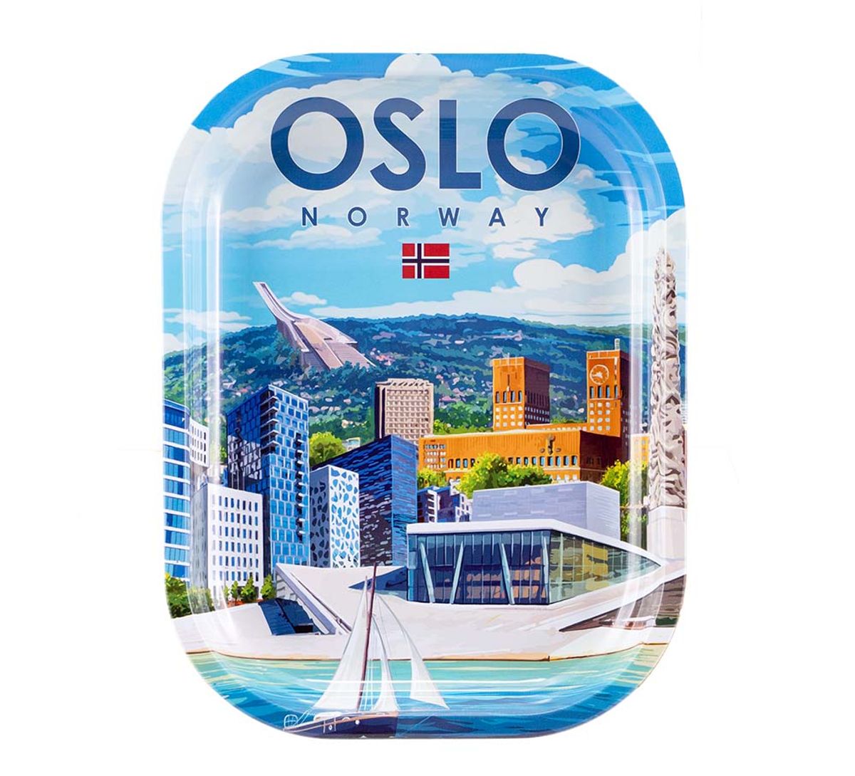 Metal tray, Oslo, retro