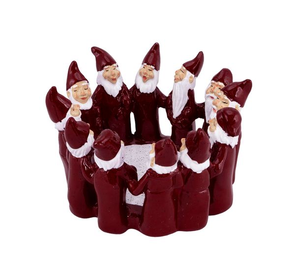 Main Image Santas in a circle, red, 12 cm, Harvesttime
