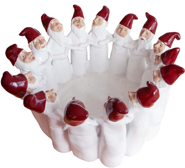 Main Image Santas in a circle, white, 32 cm, Harvesttime